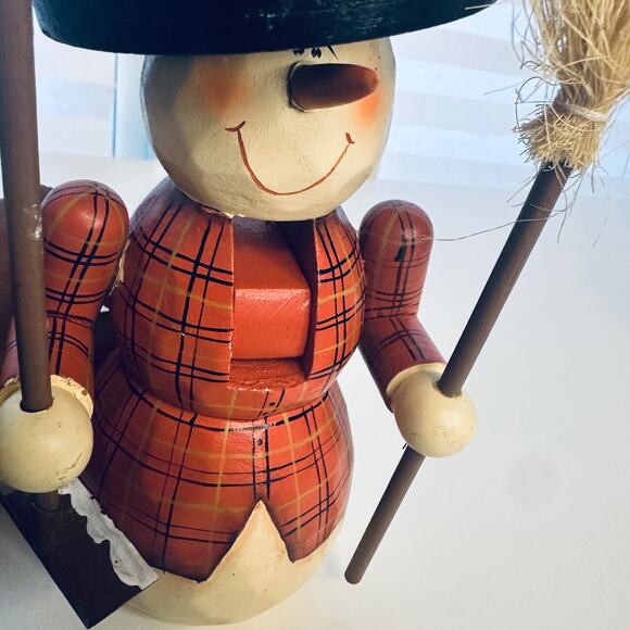 Handcrafted Wooden Snowman Nutcracker Holiday Decor Gift - Picture 8 of 10